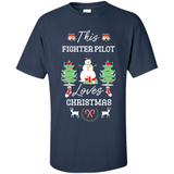 This Fighter Pilot Loves Christmas Tree Shirt with Snowman
