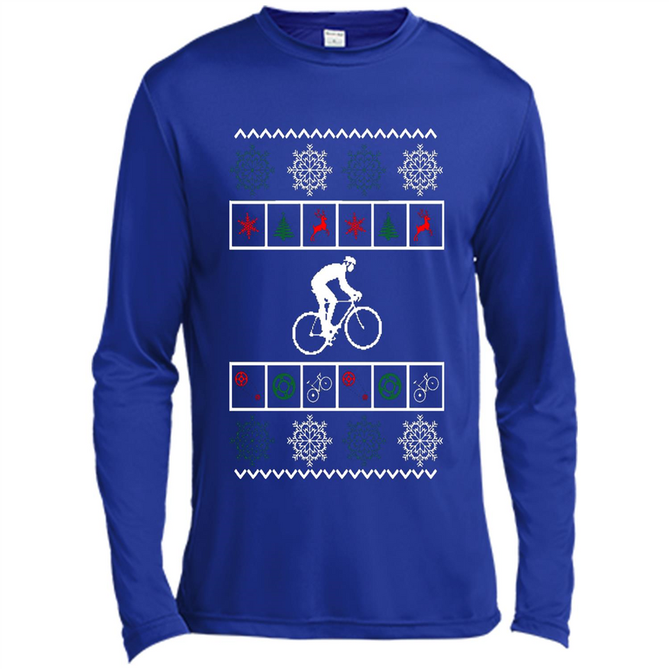 Christmas Ugly Sweater Best Cycling Ugly Christmas Sweater - Canvas Long Sleeve T-Shirt