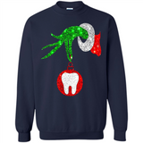 Christmas Nurse Grinch hand holding clinic dental ornament - Sweatshirt