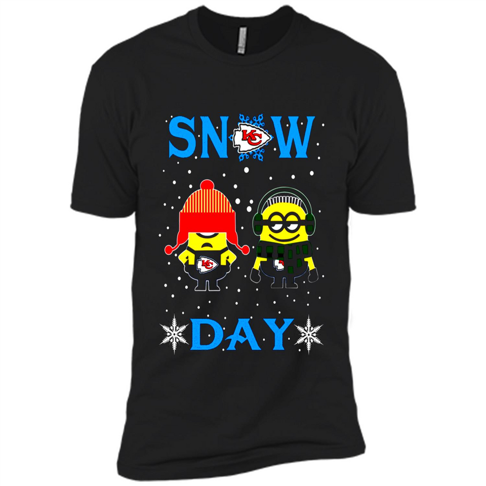 Snow Day Shirt For Kansas City Chiefs Vs Minion Fans Cotton pingpong