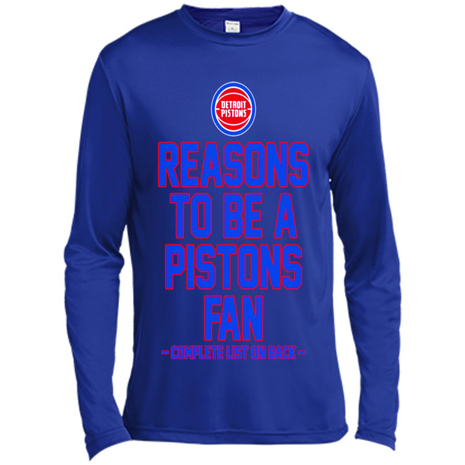 Reasons to be a Detroit Pistons Fan Complete List on Back - Canvas Long Sleeve T-Shirt