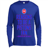 Reasons to be a Detroit Pistons Fan Complete List on Back - Canvas Long Sleeve T-Shirt