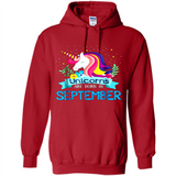 Unicorns are born in September Birthday Rainbow Gift Ladies Custom