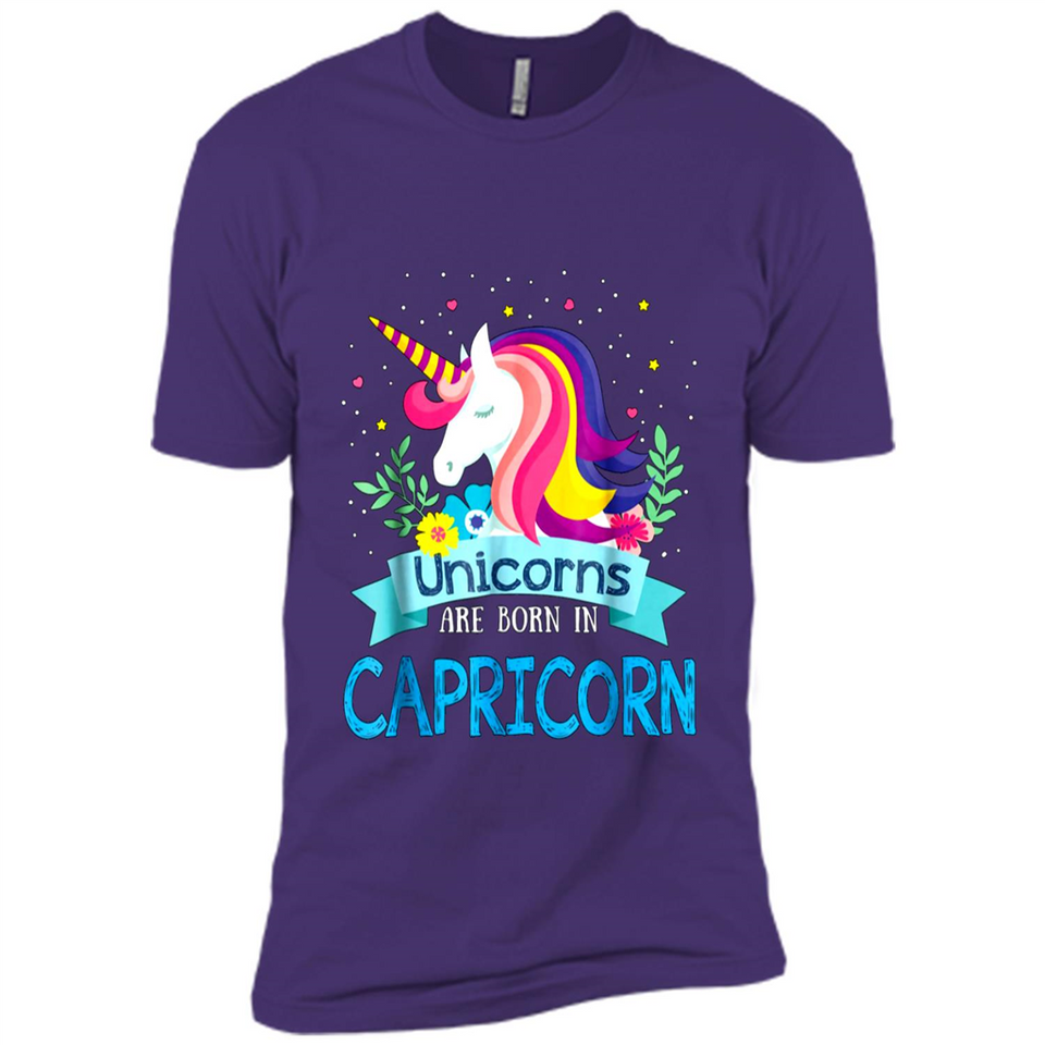 Unicorns are born in Capricorn Birthday Rainbow Gift Custom Ultra Cotton