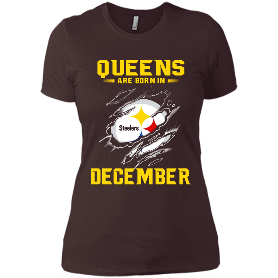 Queens Are Born In December - Pittsburgh Steelers Football - Ladies' Boyfriend T-Shirt