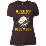 Queens Are Born In December - Pittsburgh Steelers Football - Ladies' Boyfriend T-Shirt