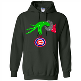 GRINCH HAND HOLDING CHICAGO CUBS GLITTER CHRISTMAS PINGPONG