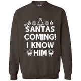 Santa's Coming I Know Him Shirt Santa Ugly Christmas T-Shirt Funny Santa Christmas
