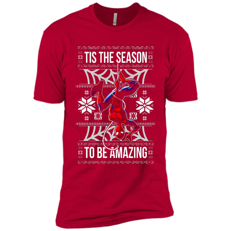 Marvel Spider Man Tis The Season To Be Amazing Ugly Christmas Mug PINGPONG - Premium Short Sleeve T-Shirt