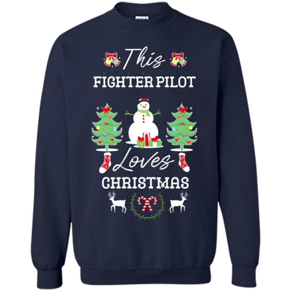 This Fighter Pilot Loves Christmas Tree Shirt with Snowman