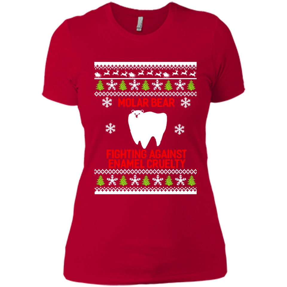 Molar bear fighting against enamel cruelty Christmas - Ladies' Boyfriend T-Shirt