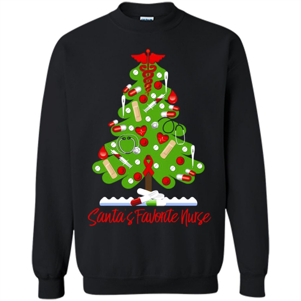 Santa's Favorite Nurse Christmas Tee