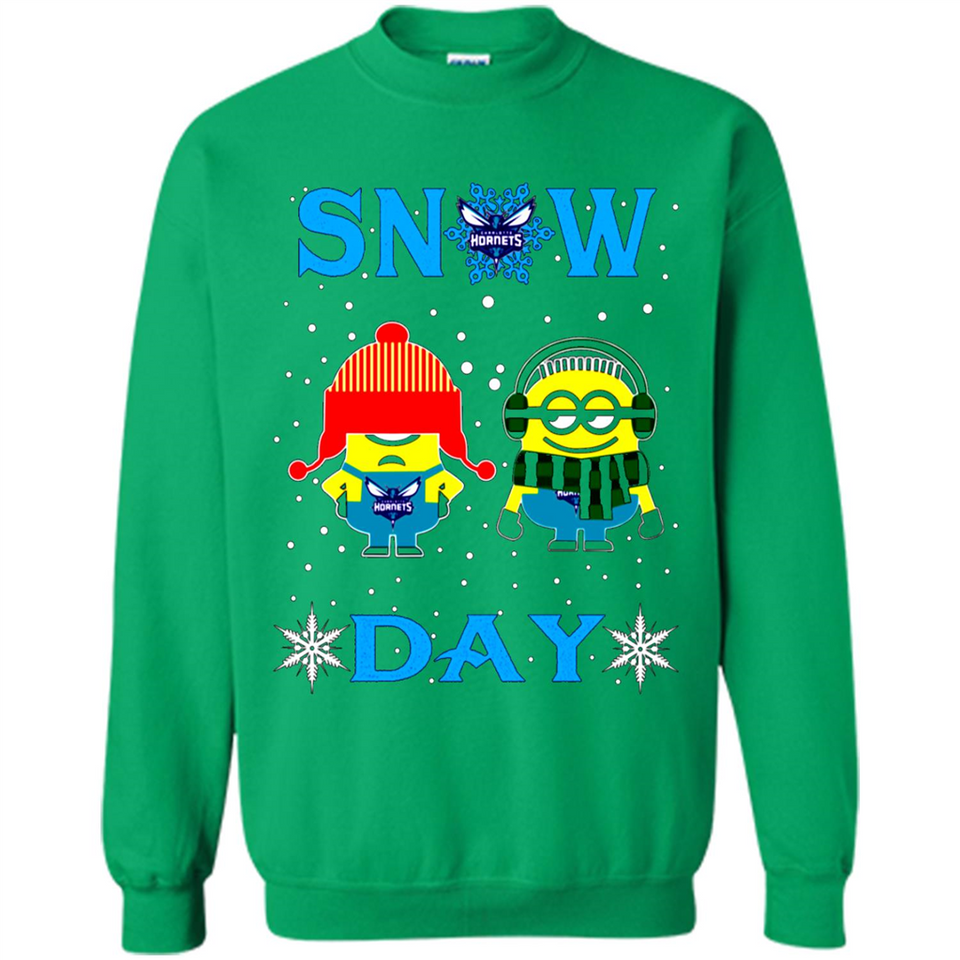 Snow Day Shirt For Charlotte Hornets Vs Minion Fans pingpong