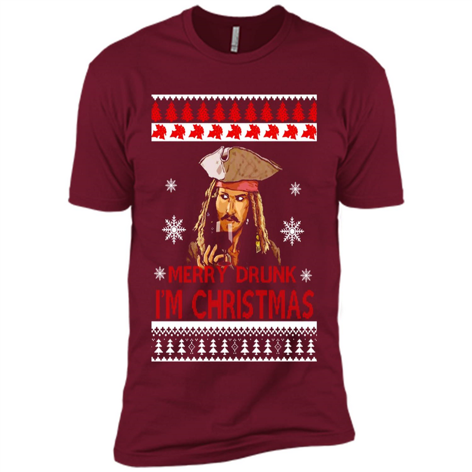 Jack sparrow Merry Drunk I'm Christmas - Premium Short Sleeve T-Shirt