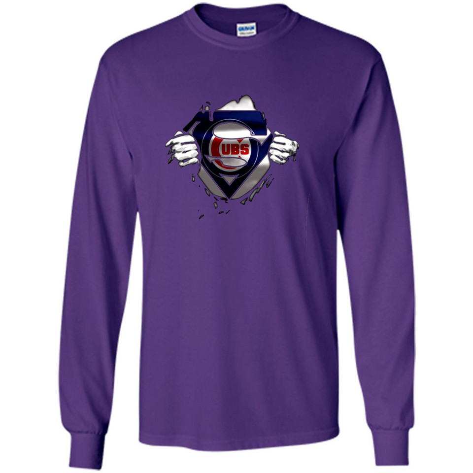 Chicago Cubs And Superman Fans - Long Sleeve T-Shirt