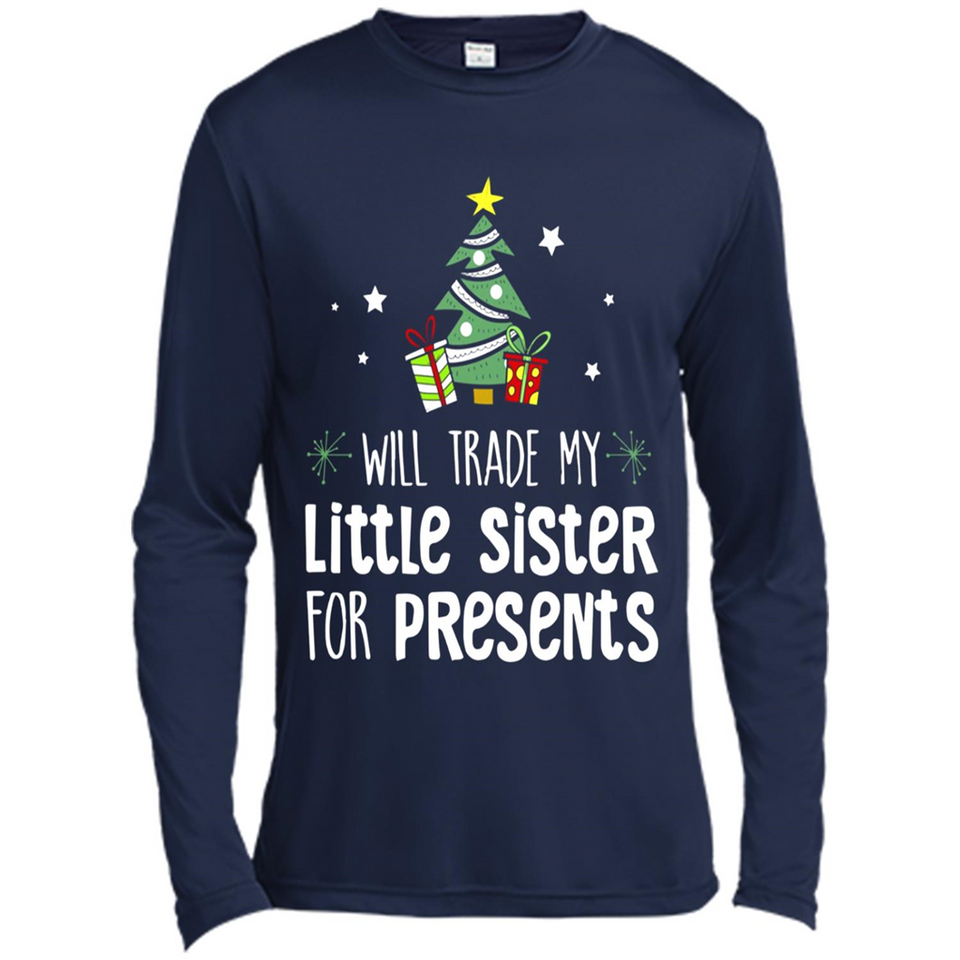 Will Trade My Little Sister For Presents Christmas - Canvas Long Sleeve T-Shirt