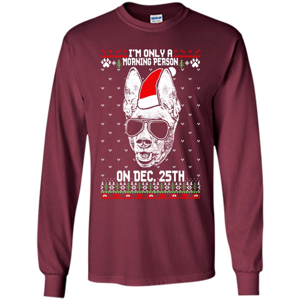 Morning Person Pharaoh Hound Funny Xmas - Long Sleeve T-Shirt