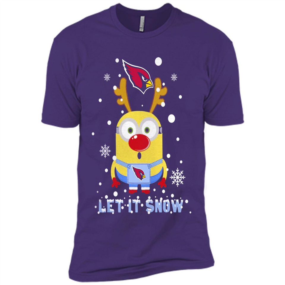Minion Arizona Cardinals Ugly Christmas Sweater Let it Snow - Premium Short Sleeve T-Shirt