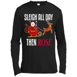 Sleigh All Day Then Rose Christmas Wine Gift - Canvas Long Sleeve T-Shirt