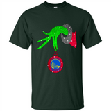 GRINCH HAND HOLDING GOLDEN STATE WARRIORS GLITTER CHRISTMAS PINGPONG