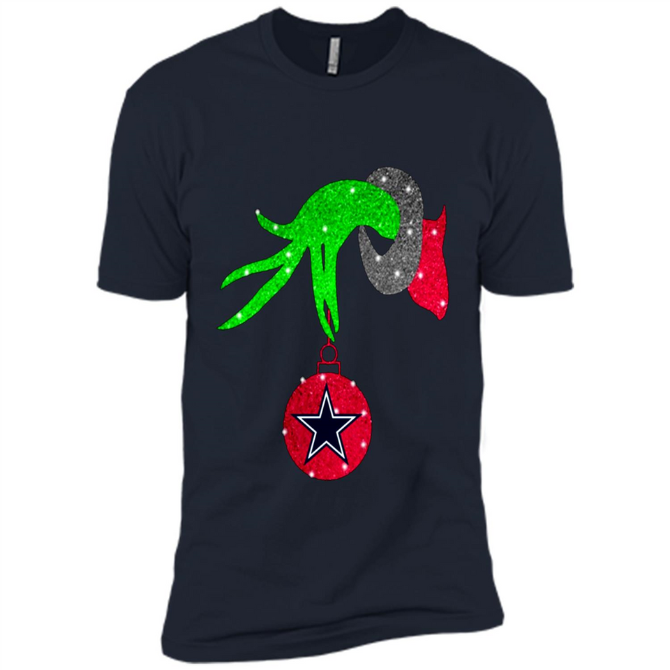GRINCH HAND HOLDING DALLAS COWBOYS GLITTER CHRISTMAS PINGPONG