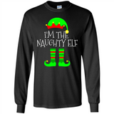 Matching Family Christmas Shirt Funny I'm The Naughty Elf Black mugs PINGPONG - Long Sleeve T-Shirt