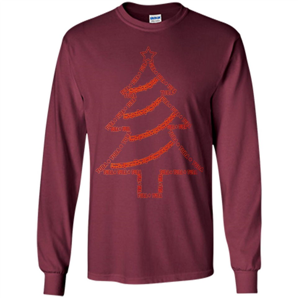 Tuba Text Christmas Tree Musical Instrument Holiday Shirt