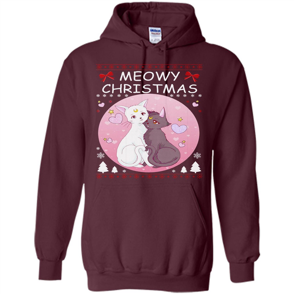 Sailor Moon Yin Yang Cat Love Ugly Christmas Sweater - Hoodie