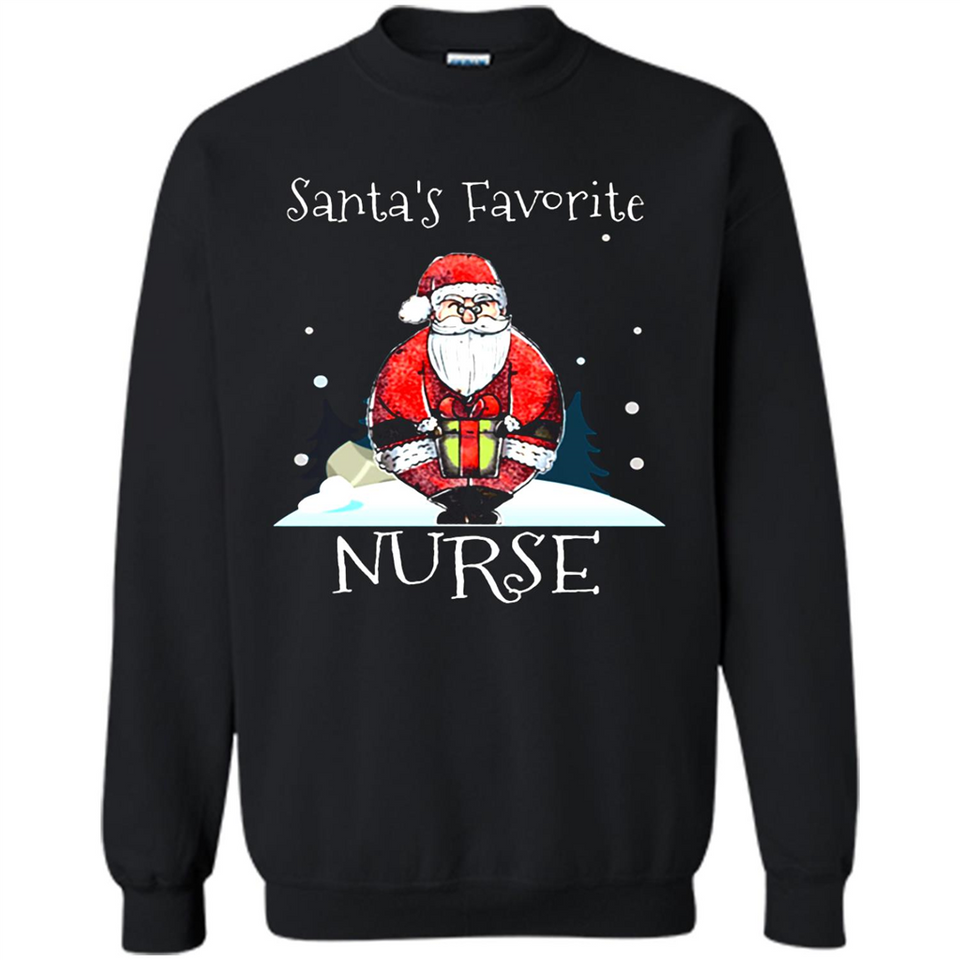 Funny Christmas Nurse Shirt, Santa_s Favorite Nurse - Sweatshirt