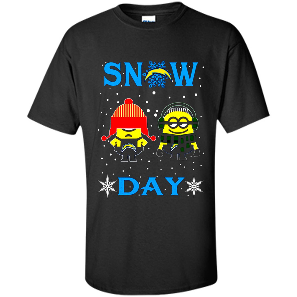 Snow Day Shirt For Los Angeles Chargers Vs Minion Fans pingpong