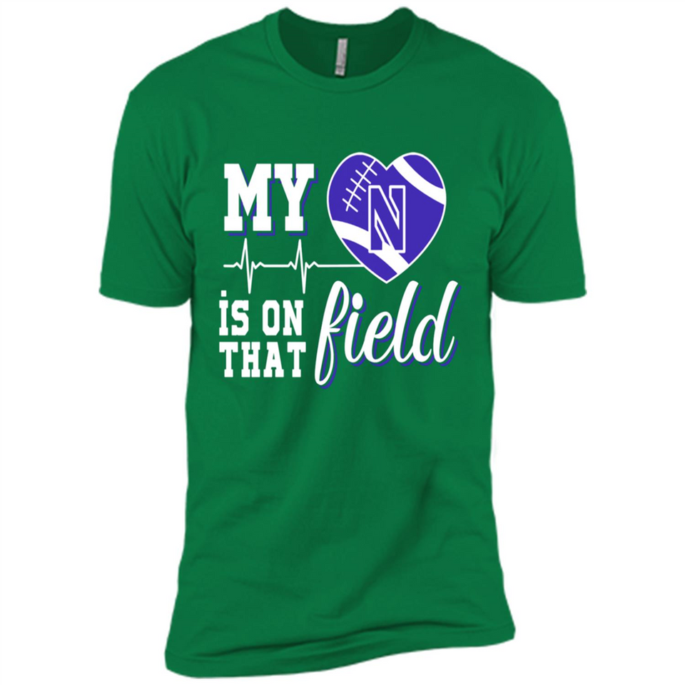 Northwestern Wildcats Football My Heart is on that Field - Premium Short Sleeve T-Shirt
