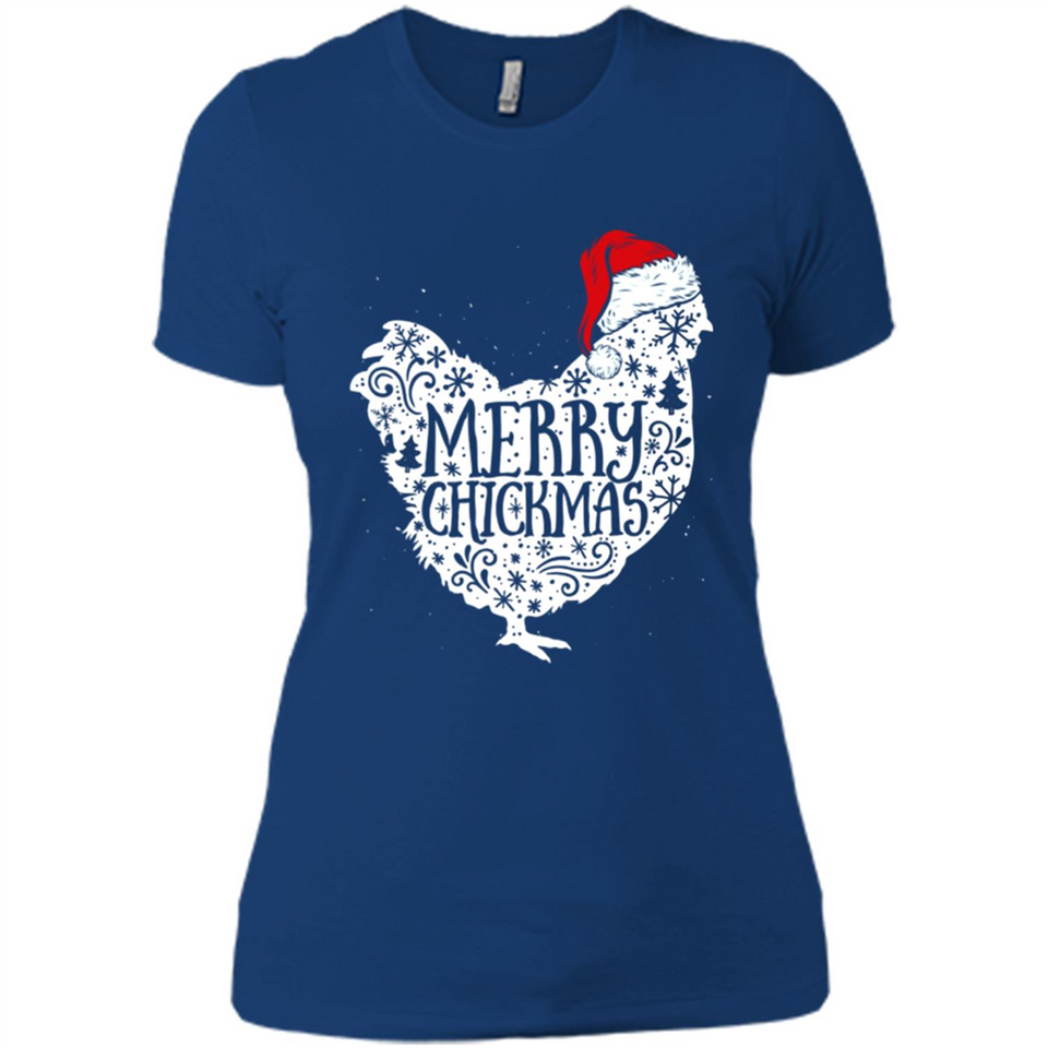 Chicken Christmas T Shirt Merry Chickmas Santa Claus Gifts - Ladies' Boyfriend T-Shirt