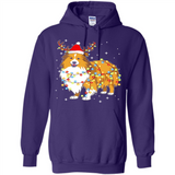 Christmas Lights Shetland Sheepdog Wearing Santa Hat Funny Xmas - Hoodie