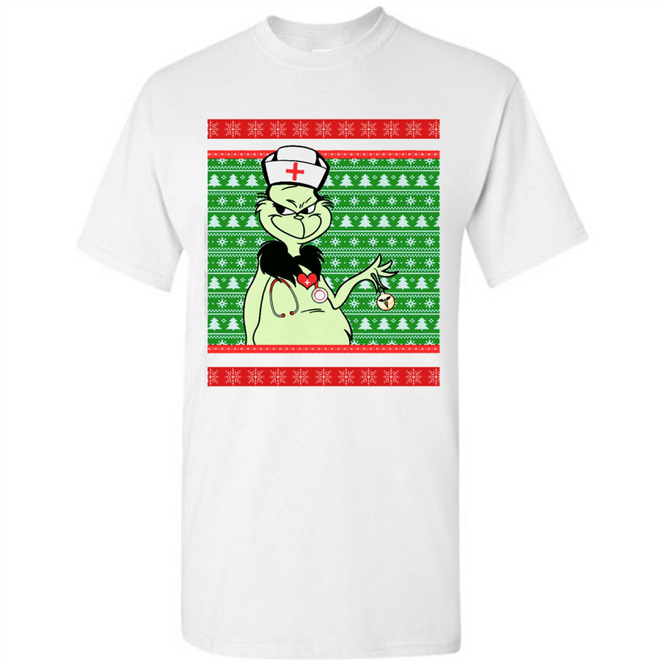 Grinch Nurse Ugly Christmas Sporty T-Shirt PINGPONG - Shirt