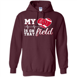 Wisconsin Badgers Football My Heart is on that Field - Hoodie