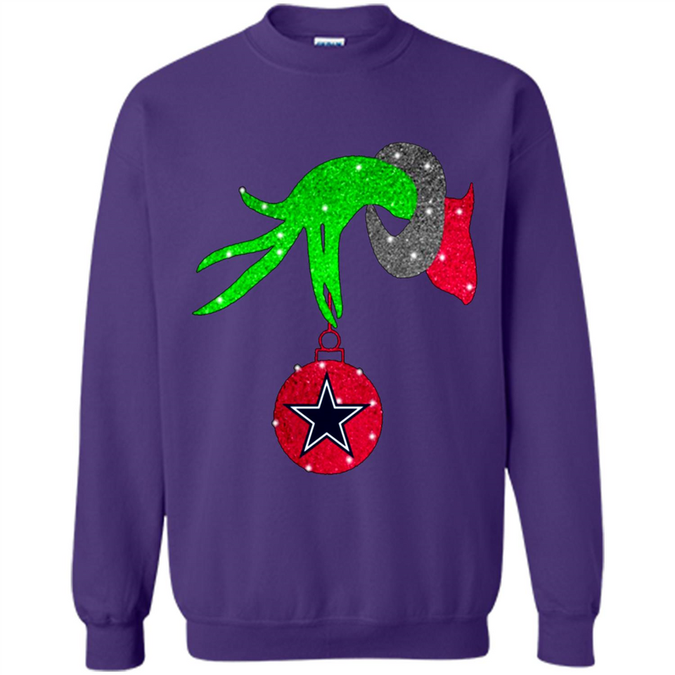 GRINCH HAND HOLDING DALLAS COWBOYS GLITTER CHRISTMAS PINGPONG