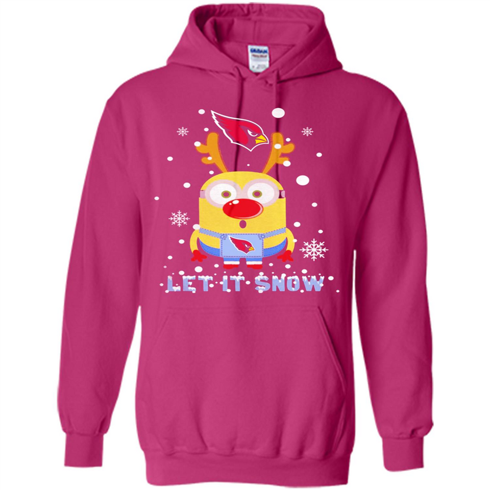 Minion Arizona Cardinals Ugly Christmas Sweater Let it Snow - Hoodie