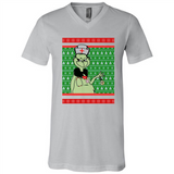 Grinch Nurse Ugly Christmas Sporty T-Shirt PINGPONG - Canvas Unisex V-Neck