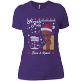 North Pole Born and Raised Shirt, Merry Xmas Ugly Christmas - Ladies' Boyfriend T-Shirt