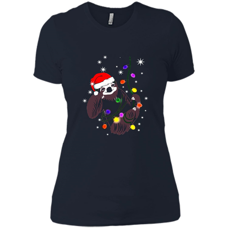 Cute Christmas Choloepus Sloth Santa Led Light Mug - Ladies' Boyfriend T-Shirt