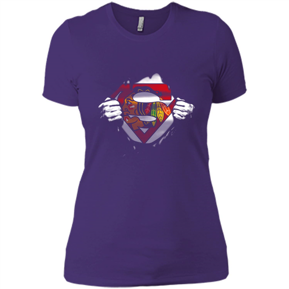 Chicago Blackhawks And Superman Fans - Ladies' Boyfriend T-Shirt