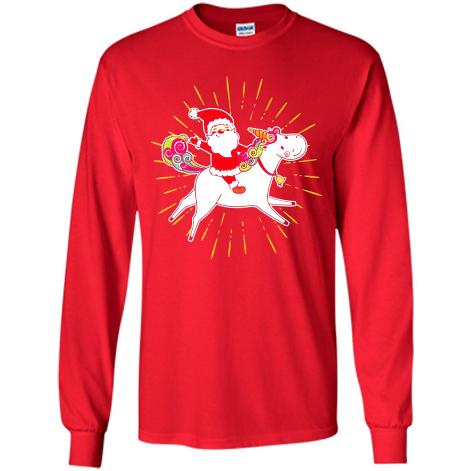 Unicorn And Santa Christmas - Long Sleeve T-Shirt