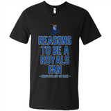 Reasons to be a Kansas City Royals Fan Complete List on Back - Men's V-Neck