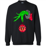 GRINCH HAND HOLDING CINCINNATI BENGALS GLITTER CHRISTMAS PINGPONG