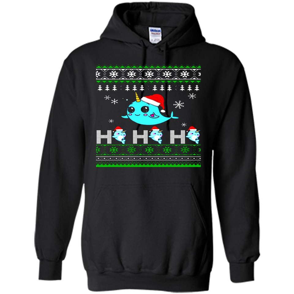 Narwhal christmas sweatshirt hoodie long PINGPONG - Hoodie