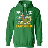 Time To Get Basted Funny Turkey Beer Thanksgiving - Hoodie
