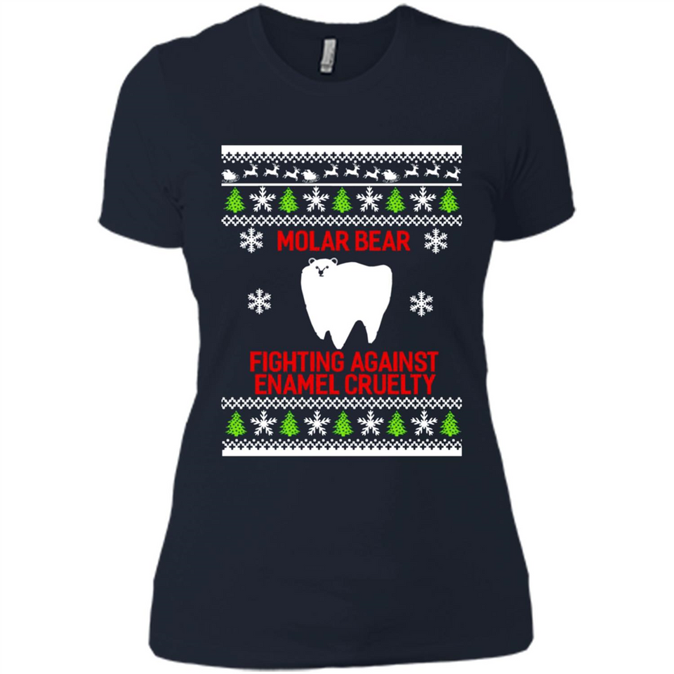 Molar bear fighting against enamel cruelty Christmas - Ladies' Boyfriend T-Shirt