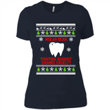 Molar bear fighting against enamel cruelty Christmas - Ladies' Boyfriend T-Shirt