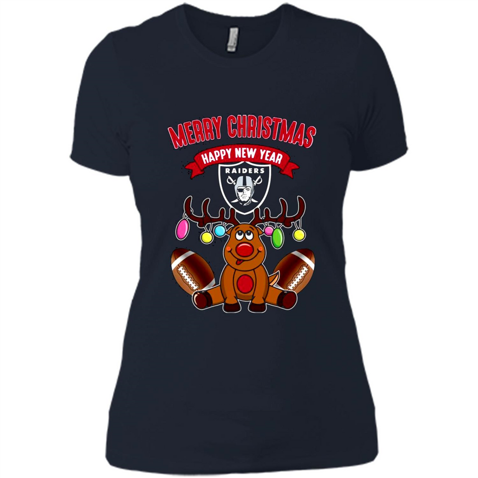 Oakland Raiders NFL Reindeer Funny Merry Christmas And Happy New Year