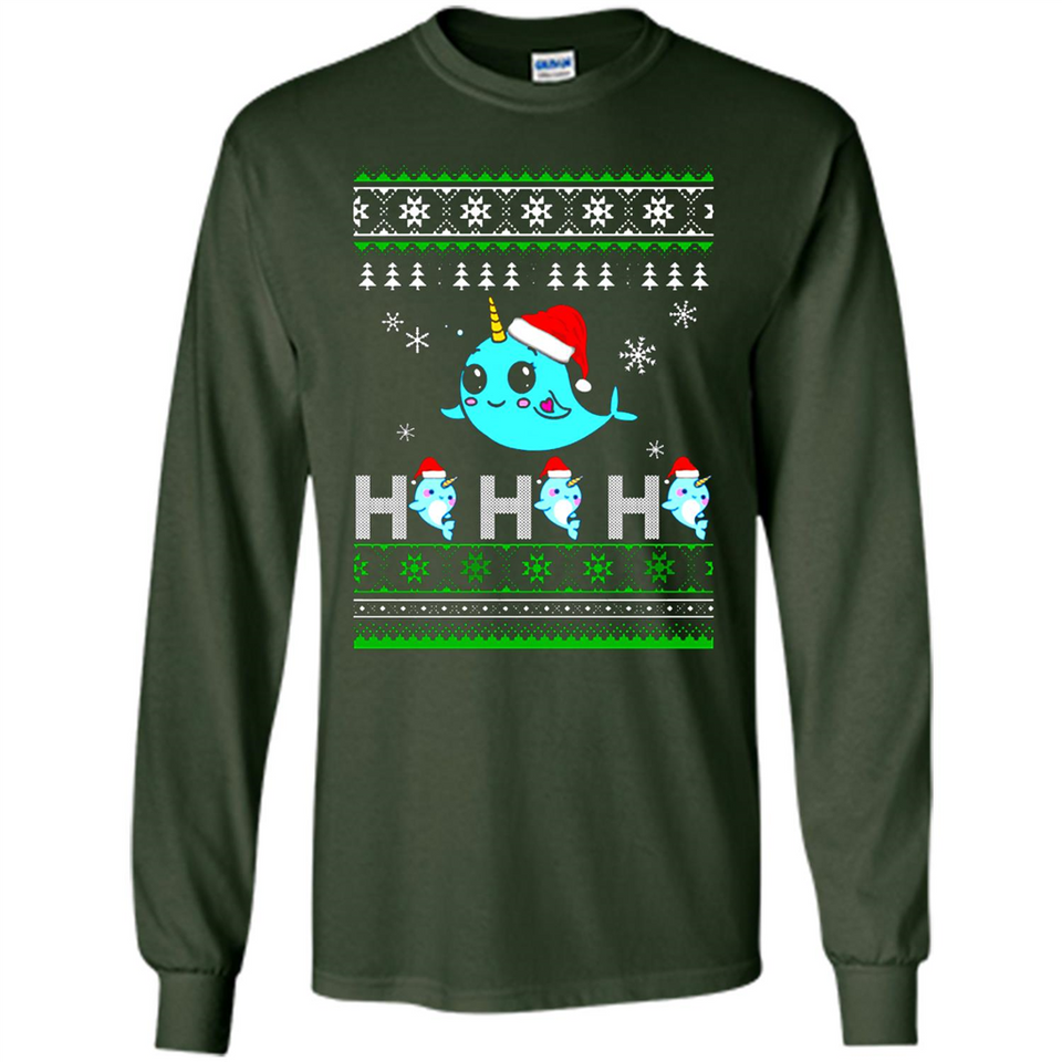 Narwhal christmas sweatshirt hoodie long PINGPONG - Long Sleeve T-Shirt